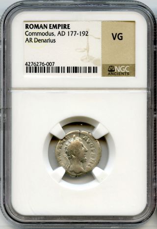 Commodus (177 - 192 Ad),  Ar Denarius,  Victory,  Palm & Wreath (ric 93.  3) photo