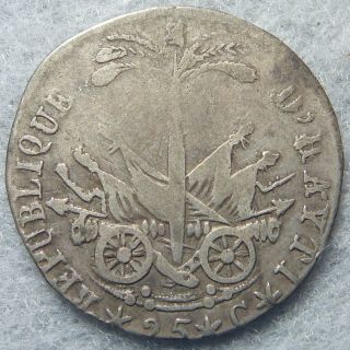 1818 (an 15) Haiti 25 Centimes Silver Km 16 photo