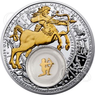 Belarus 2013 20 Rubles Zodiac Gilded Sagittarius Proof Silver Coin photo