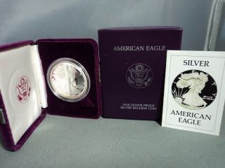 1986 Proof American Eagle,  Velvet Box, .  999 Pure Silver,  Bu (4 Ea) photo