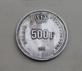 Belgium,  500 Francs 1990,  Silver Coin,  60th Birthday Of King Baudouin photo