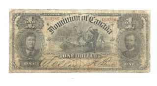 1898 Dominion Of Canada $1.  00 Note.  Outward Ones. photo