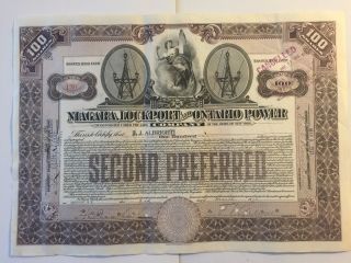 1913 Niagara Falls & Lockport Power Stock Signed By Jj Albright Rare Buffalo Ny photo
