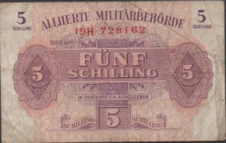 Austria 5/ - Serie 1944 P 105 Series 19h Circulated Banknote photo