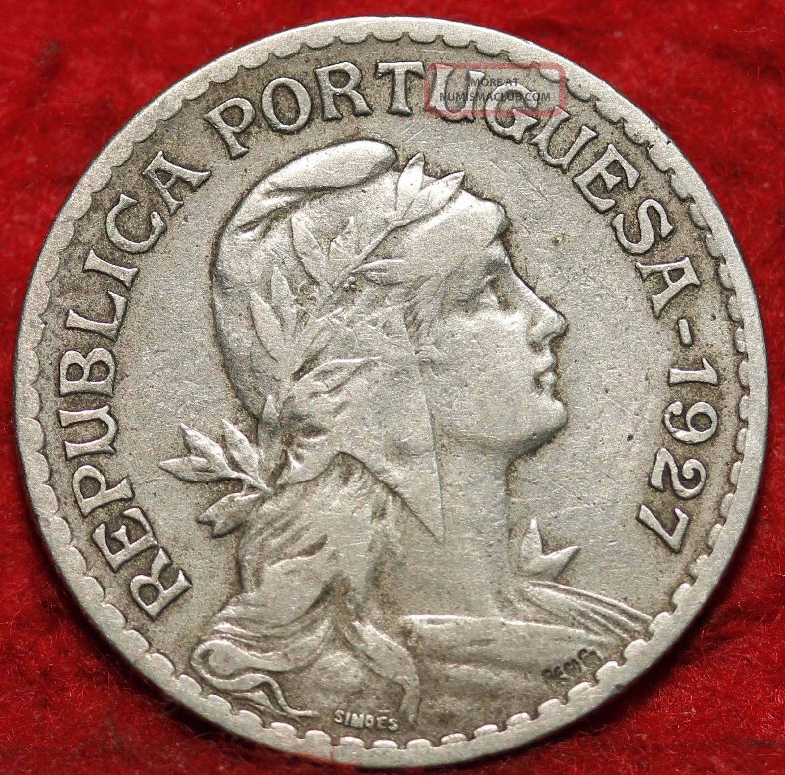 1927 Portugal Escudo Silver Foreign Coin S/h