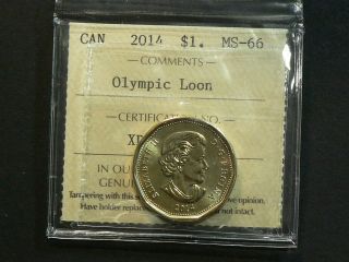 Canada,  2014 Olympic Loon Dollar $1.  00 Iccs Ms - 66 2505 photo