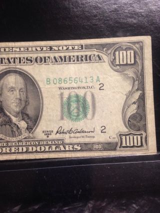 Currency Us $100.  Federal Reserve Note 1950b photo