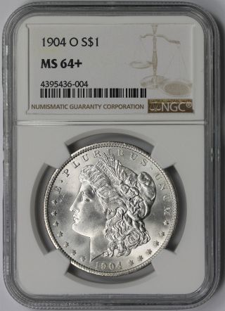 1904 - O Morgan Silver Dollar $1 Ms 64,  Plus Ngc White photo