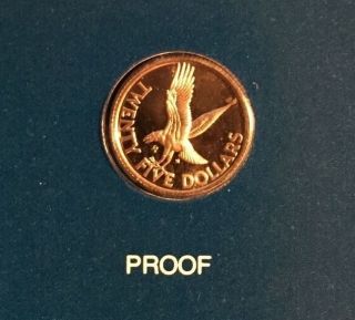 1980 Proof British Virgin Islands $25 Gold Coin Km 27 Diving Osprey Hawk photo