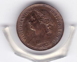 1881 Queen Victoria Farthing (1/4d) British Coin photo