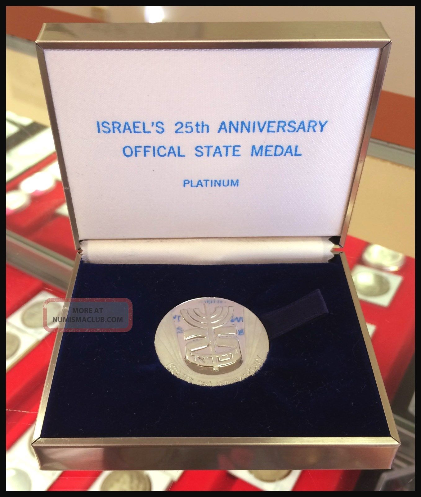 Israel 25th Anniversary Official State Platinum Medal