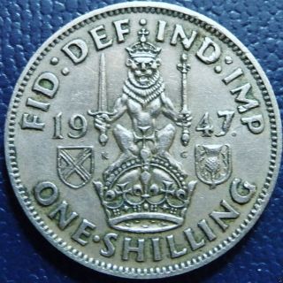 Uk - England - Great Britain - 1 Shilling Coin 1947 Scottish Version photo