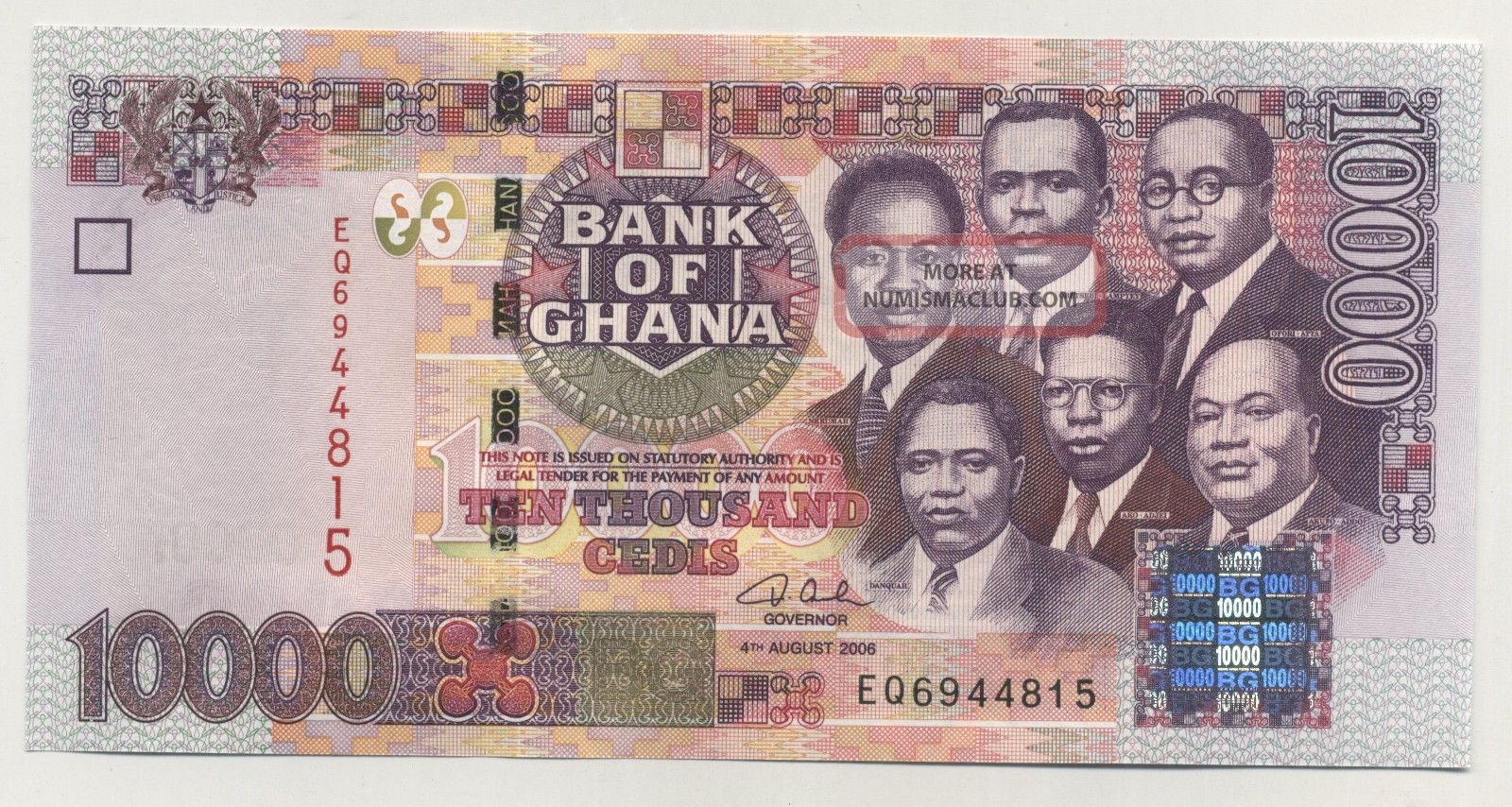 Ghana 10000 Cedis 4 8 2006 Pick 35 C Unc Uncirculated Banknote