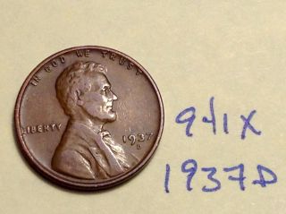 1937 D Lincoln Cent Fine Detail Great Coin (941x) Wheat Back Penny photo