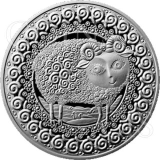 Belarus 2009 1 Ruble Aries Signs Of The Zodiac Bu Cuni Coin photo