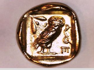 Greek Athens Tetradrachm Athena/owl Museum Restrike Coin 24k Gold Plated Gift photo