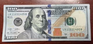 $100 Dollar Bill Us Paper Money Bill Federal Reserve Cash Bank Note One Hundred photo