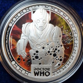 2014 Niue Dr.  Who - Cybermen 1/2 Oz.  Silver Coin Proof 4329 W/ & photo