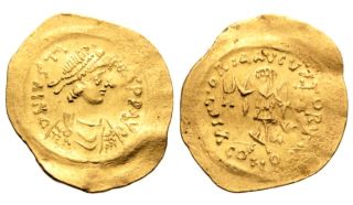 Rare Ancient Byzantine Gold Coin : Tremissis - Justin I - 518 - 527 - Good Deal photo