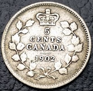 1902 Canada Nickel - 92.  5 Silver 5 Cents - Km 9 - Combined S/h photo