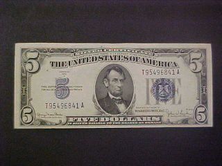 1934 - D United States Silver Certificate Note - 5 Dollars photo