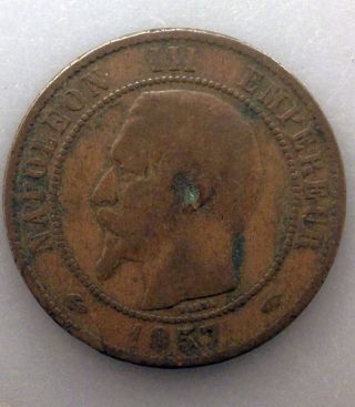 France 10 Centimes,  1857 A Km 771.  1 Puqrqy photo