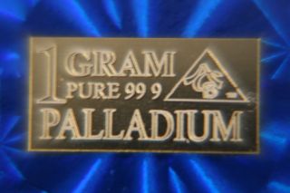 (acb) Palladium Pure 99.  9 Bullion 1 Gram Bar Rare photo