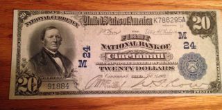 Cincinnati Ohio,  The First National Bank 1902,  $20 Date Back photo