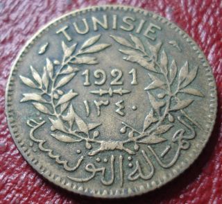 1921 Tunisia 1 Franc In Vf photo