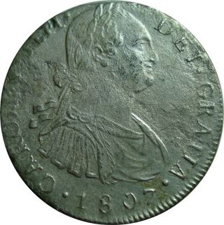 1807 Guatemala 8 Reales Ng M.  - Scarce Silver Coin In Km: 53 photo