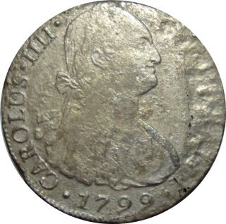 1799 Peru 8 Reales Limae I.  J.  - Scarce Silver Coin In Km: 96 photo