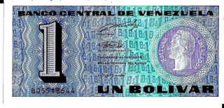 Venezuela 1989 1 Bolivar Currency Unc photo