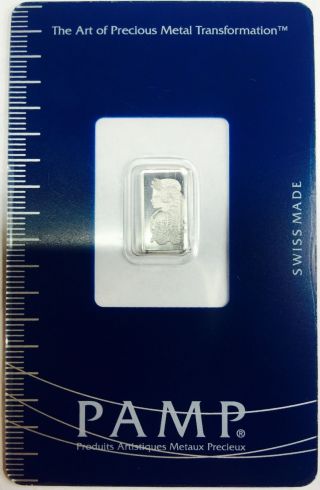 1 Gram Pamp Suisse Platinum Bar.  9995 Fine (in Assay) photo