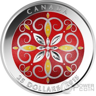 Christmas Ornament Glass Silver Coin 25$ Canada 2015 photo