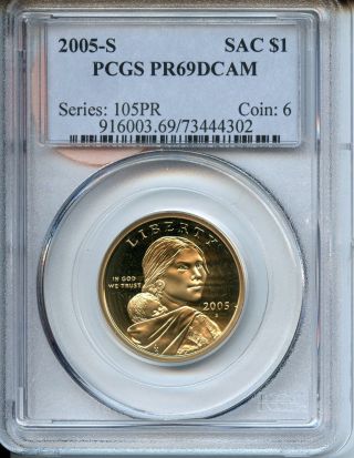 2005 S Pcgs Pf69 Dcam Sacagawea Dollar An3123 photo