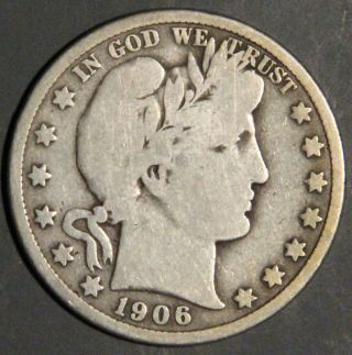 1906 Barber Half Dollar Grade Vg As Pictured Inv 1534 photo
