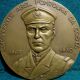 Woman,  Ships,  Owl,  Sextant /commander Abel Fontoura - War Navy 80mm Bronze Medal Exonumia photo 3