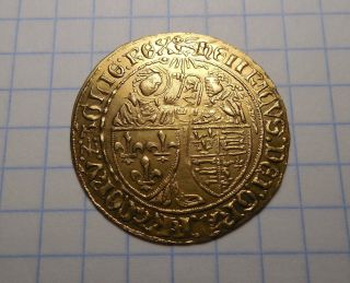 Gold Coin Henri Vi,  King Of France And England,  Salut D ' Or,  Nd Vf, photo