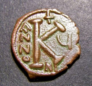 Justin Ii & Sophia Enthroned,  Christian Crosses In 6th Cent Ad,  Byzantine Coin photo