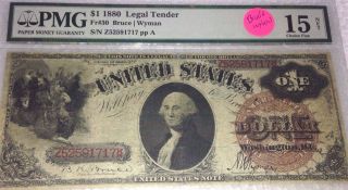 Fr - 30 1880 Series $1 Us Legal Tender Note Pmg 15 Choice Fine Paper Money Old photo