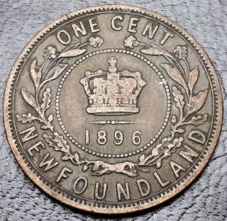 1896 Newfoundland Canada Large Cent Penny Only 200k Minted Combined S/h photo