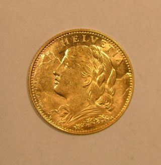 1914 Switzerland 10 Francs Gold Coin photo