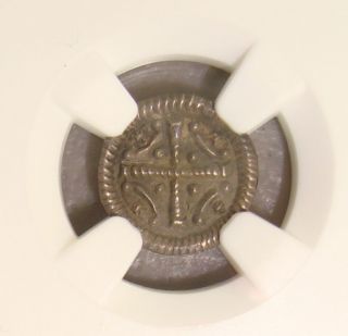 Ad 1095 - 1161 Rethy - 76 Medieval Hungary Silver Denar Ngc Au55 photo