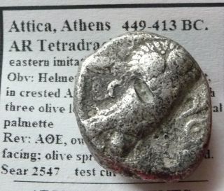 Athena Owl Silver Tetradrachm Interesting Type Eastern Ar 393 - 350 Bc photo