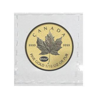 2015 1/10 Oz Gold Canadian Maple Leaf E=mc2 Privy Reverse Proof photo