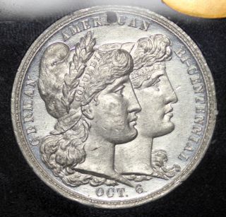 1883 German American Bicentennial Philadelphia Pa So - Called Dollar Medal Hk - 597 photo