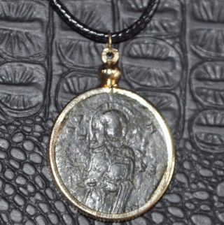 Eastern Roman Empire Byzantine Jesus Christ Authentic Follis Coin Necklace photo