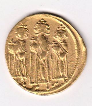 Byzantine Gold Solidus Of Heraclius photo