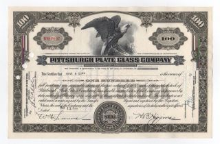 Pittsburgh Plate Glass Company Stock Certificate photo