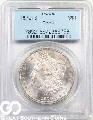 1879 - S Morgan Silver Dollar Pcgs Ms 65 Gorgeous Semi Pl Blazer,  S/h photo